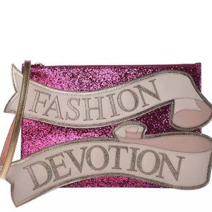 DOLCE & GABBANA Fuchsia Leather Di Calfskin Clutch Bag